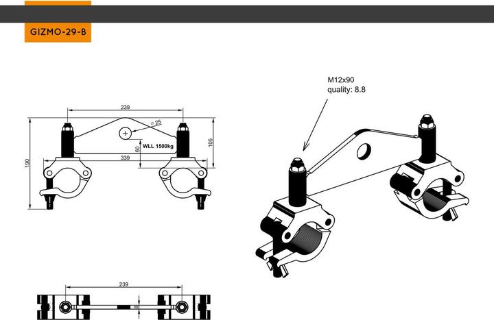 Produktbild Global Truss Anschlagpunkt für F33/F34 stage black, 750kg