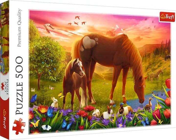 Produktbild Trefl Puzzle 500 Teile Pferde auf der Wiese (500 Teile)
