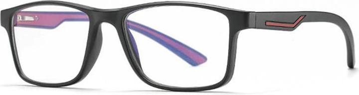 Techsuit - Anti-Blue Light Glasses Reflex TR90 (F2388) - Rectangular - Black / Red