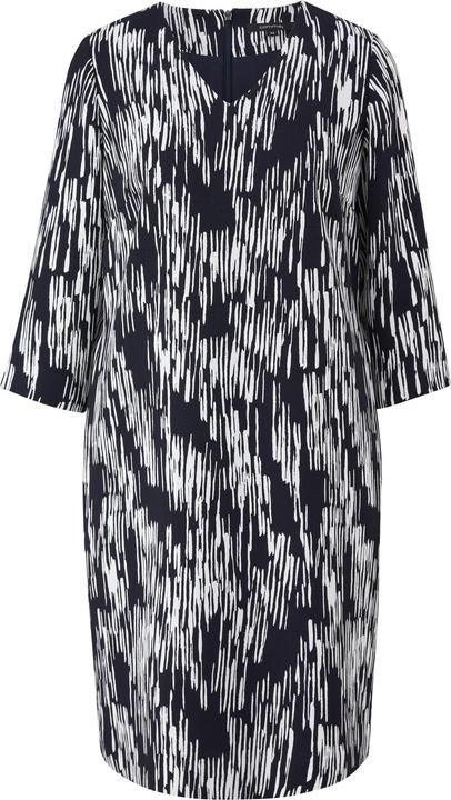 Comma Kleid Gemustertes Crêpekleid mit 3/4-Arm (42)