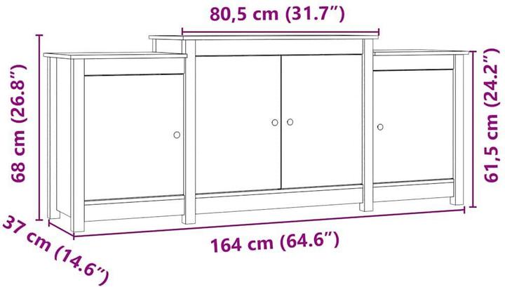 Image du produit vidaXL Sideboard (164 x 164 x 68 cm)