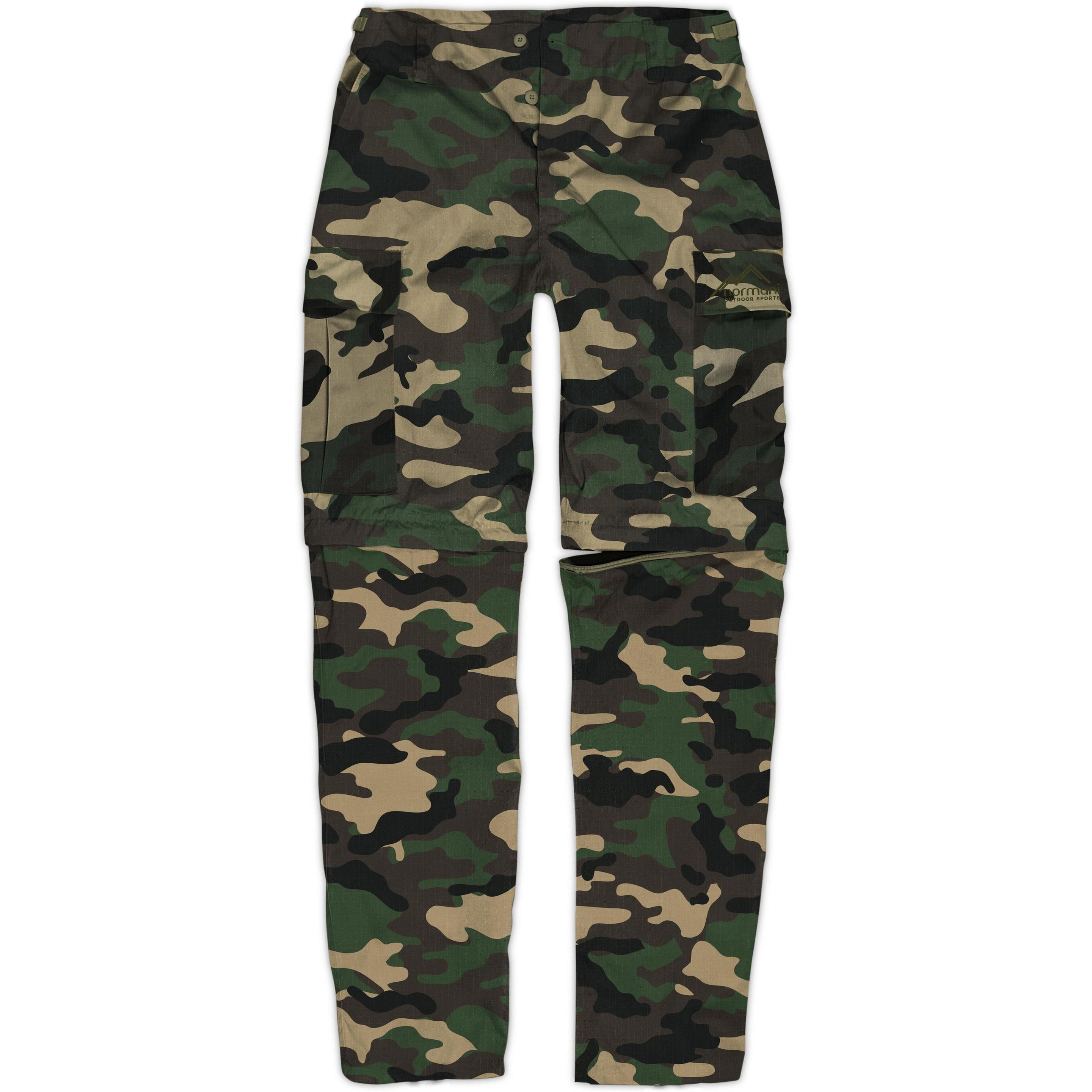 Normani, Herren, Outdoorhose, Herren 2-in-1 Rip-Stop-Zip-Off BDU Rangerhose Landscape (S), Grün, S