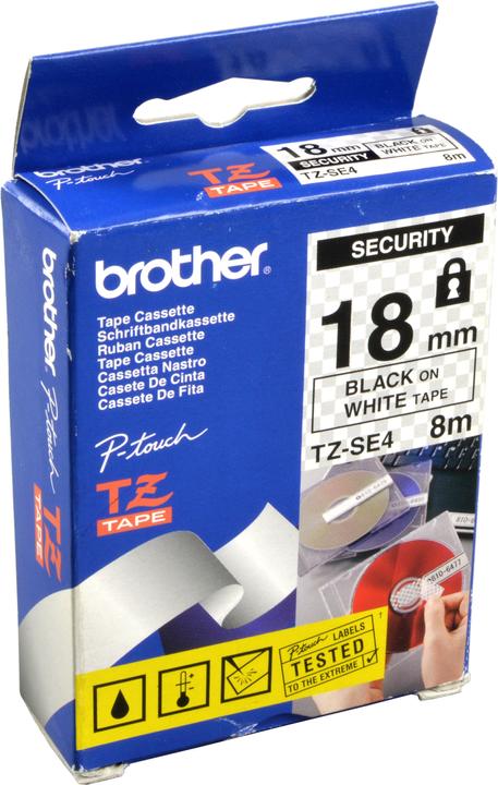 Actual product image Brother TZe-SE4 (1.80 cm, White, Black)