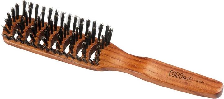 Immagine prodotto Caso EUROSTIL Spazzola unisex in legno a setole curve per acconciare e districare - 1 unità nera
