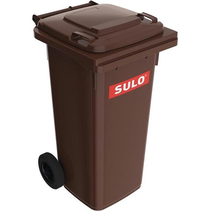 SULO Müllgrossbehälter 120 l HDPE braun fahrbar, nach EN 840, Abfalleimer, Braun