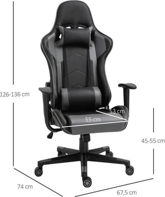 Produktbild Swisshandel24 Ergonomischer Bürostuhl, Gaming Stuhl, Kunstleder, Schaumstoff, Schwarz
