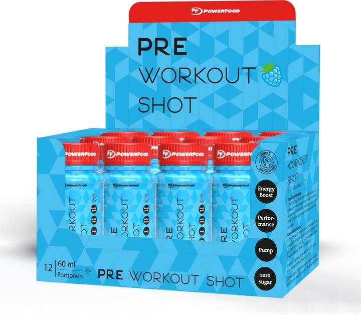 Powerfood Shot de pré-entraînement (12 x 60ml) (Mûres, 12x)
