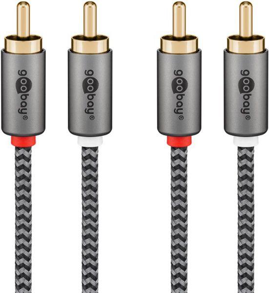 Actual product image Goobay Stereo cinch cable, 1 m, Sharkskin Grey (1 m, Cinch)