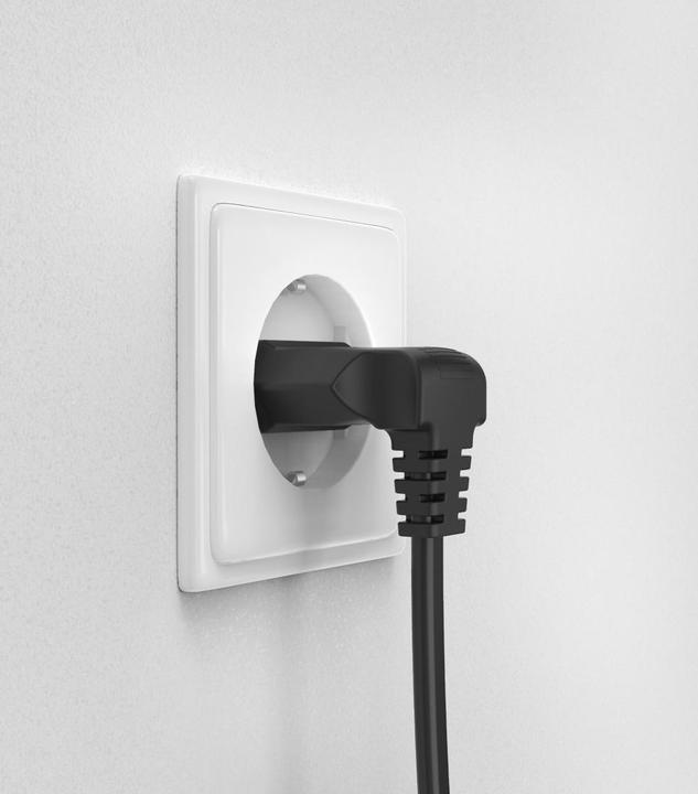 Actual product image Hama Power cable, angled at both ends, Euro plug, double groove/C7, 1.5 m, black (1.50 m)