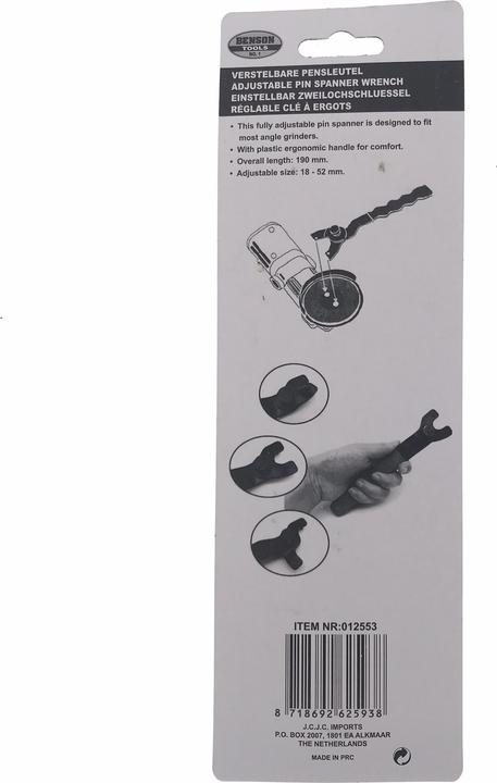 Image du produit Benson Clé à ergot réglable, meuleuse d'angle