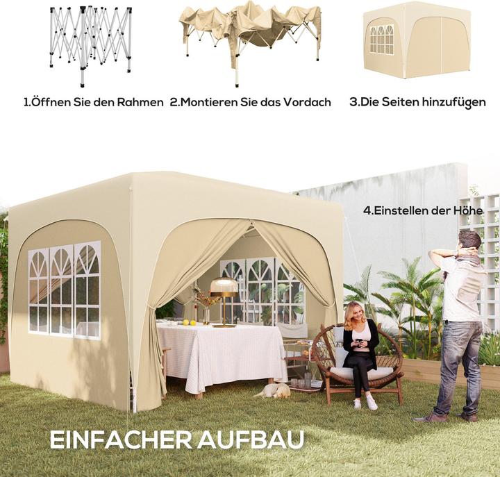 Actual product image Outsunny Pavillon Metall, Polyester Sand (300 cm, 300 cm)