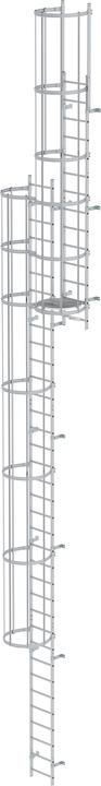 Actual product image Munk Multi-leveled fixed ladder with back protection (construction) Aluminium anodised 12.96m (Multi-purpose ladder, 1296 cm)