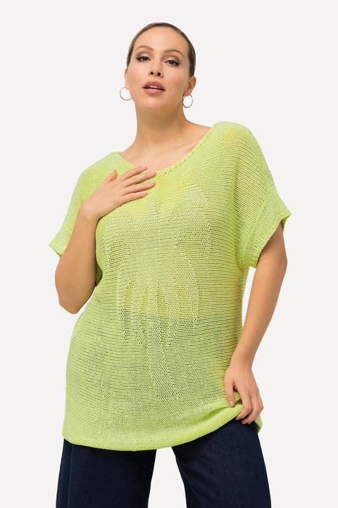 Produktbild Ulla Popken Pullover, Palmen, oversized, U-Boot-Ausschnitt, Halbarm (46, 48)