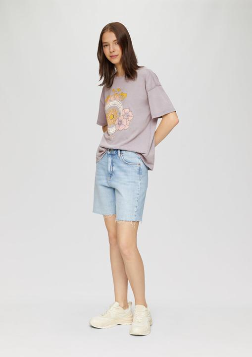 Produktbild S.Oliver T-Shirt Baumwoll-T-Shirt im Loose Fit mit Front-Print (XS)