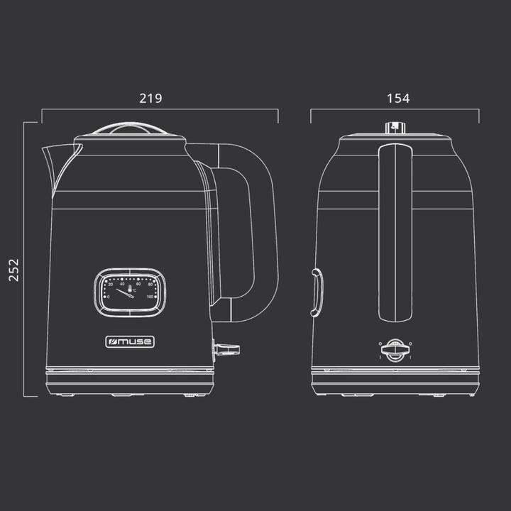 Actual product image Muse MS030 BC Stainless Steel Kettle Black (1.70 l)
