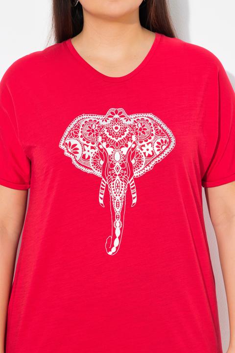 Actual product image Ulla Popken Mandala Animal Motif Short Sleeve Tee (50, 52)