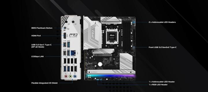 Productafbeelding AsRock B850 Pro RS (AM5, AMD B850, ATX)