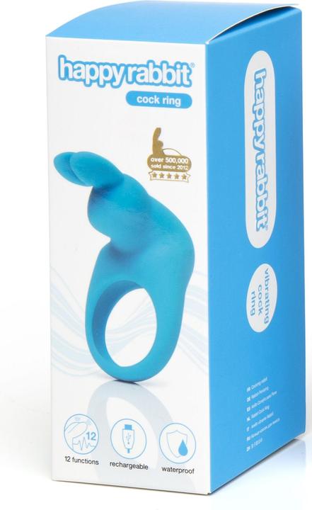 Image du produit Happy Rabbit Anneau Cock Rechargeable Vibrant Lapin Bleu (3 cm)