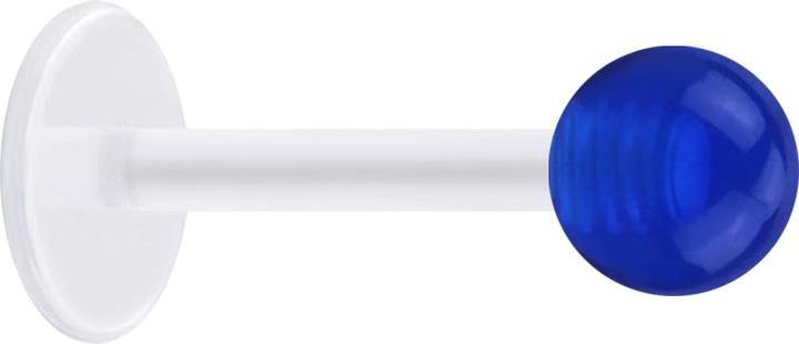 Produktbild Star Piercing Micro Labret transparent mit Kugel dunkelblau transparent (ohne Messing, Acryl, Bioflex)