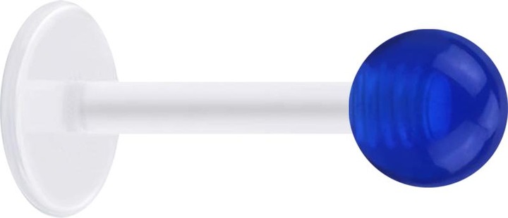 Immagine prodotto Star Piercing Micro Labret trasparente con pallina blu scuro trasparente (senza ottone, Acrilico, Bioflex)