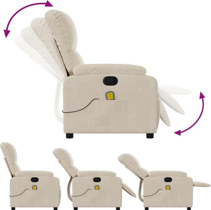 Produktbild VidaXL Massagesessel Beige Mikrofasergewebe,Farbe: Beige,Material