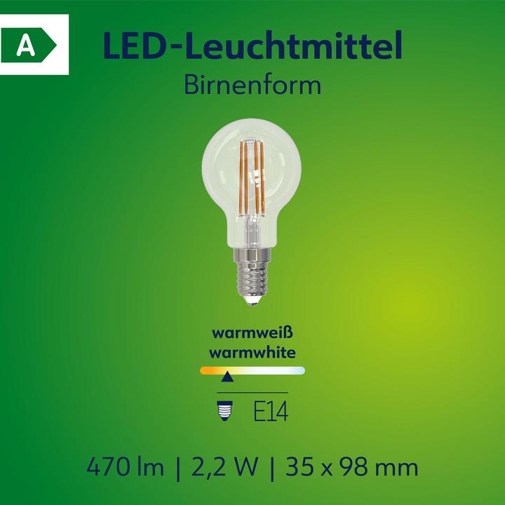 Produktbild Müller Licht ML LED Fil.Tropf 2,2W E14 klar (E14, 470 lm, 1 x)