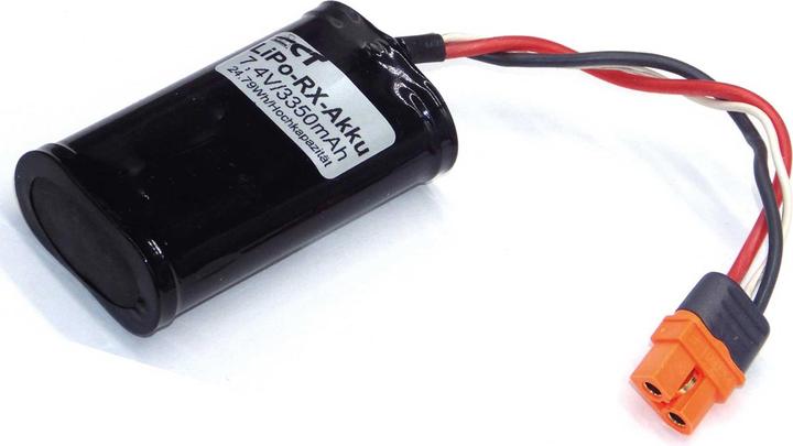 Actual product image receiver battery lipo 7.4v 3350mah high capacity battery in metal housing - xt60 balancer connector. (7.40 V, 3350 mAh)