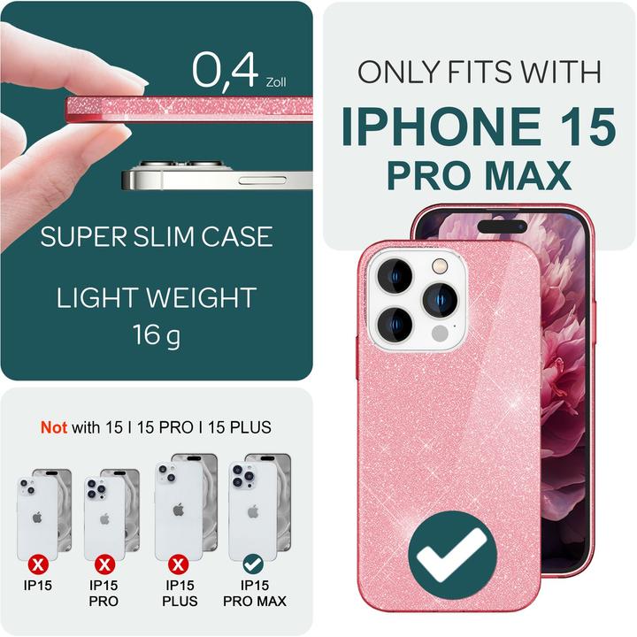 Actual product image Nalia Glitter cover (Apple iPhone 15 Pro Max)