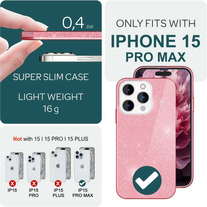 Image du produit Nalia Étui à paillettes (Apple iPhone 15 Pro Max)