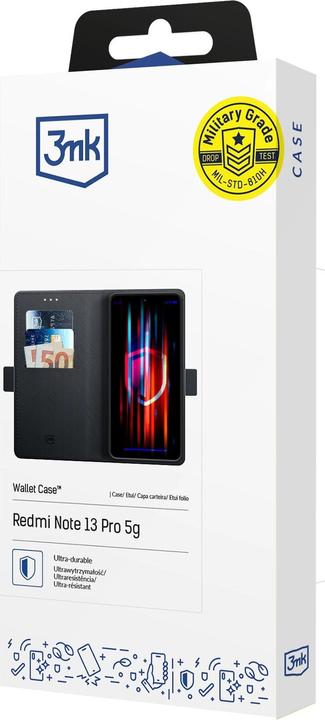 Actual product image 3MK Wallet Case Redmi Note 13 Pro 5G czarny/black (Xiaomi Redmi Note 13 Pro 5G)