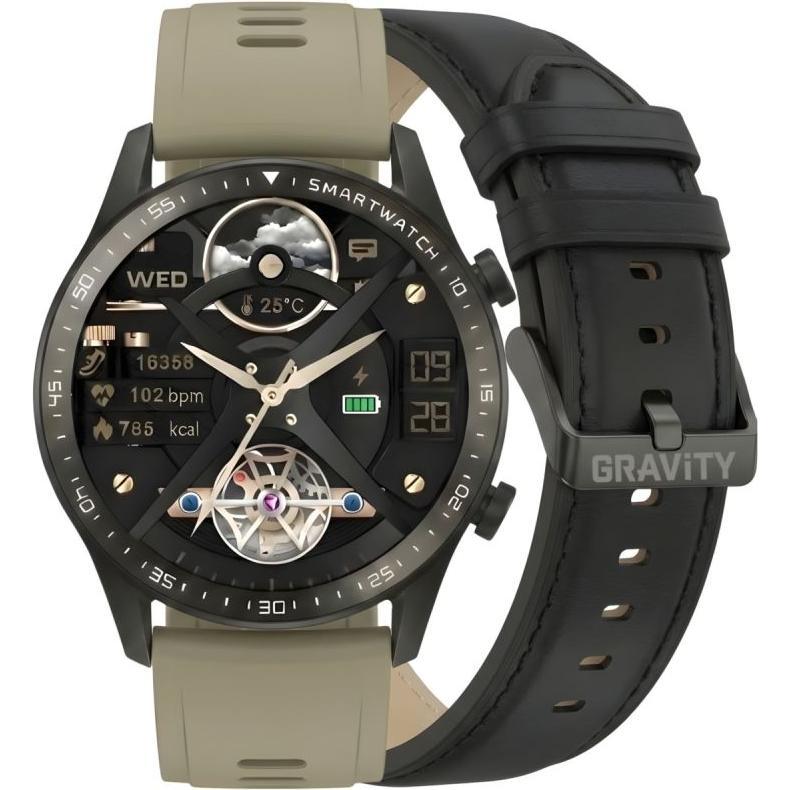 Gravity Smartwatch Czarny 2 Paski GT10-2, Smartwatch