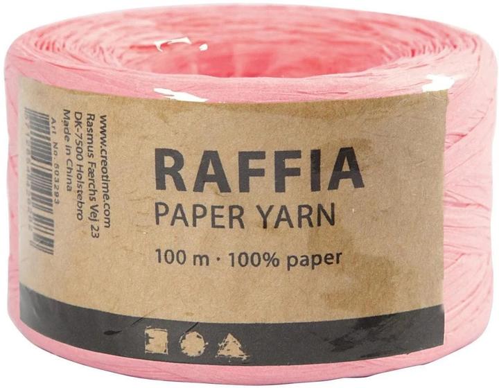 Immagine prodotto Creativ Company Nastro di carta rafia 8 mm x 100 m, rosa chiaro (Nastro da regalo, 1 x)
