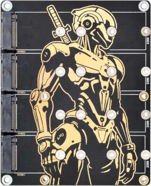 Actual product image WaveShare PCIe auf 4-fach M.2 NVME Board für Raspberry Pi5