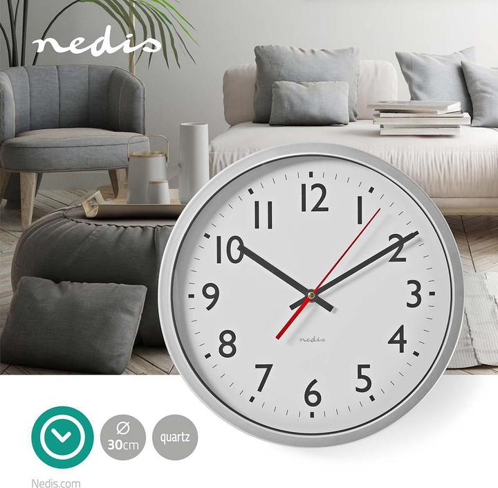 Image du produit Nedis Horloge murale, 30 cm, blanc (30 cm)