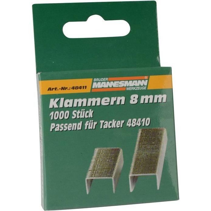 Mannesmann, Tackerklammern + Tackernägel, Ersatzklammern 8 mm, für Tacker 48410