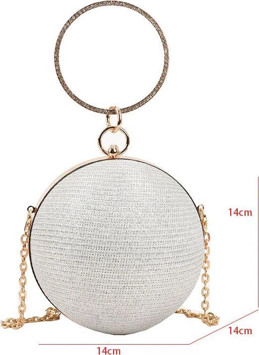 Actual product image Only-Bags.Store Ringstift, Strass-Abendkupplung, goldglänzende Handtasche und Geldbörse, kleine Mini-Umhängetasche