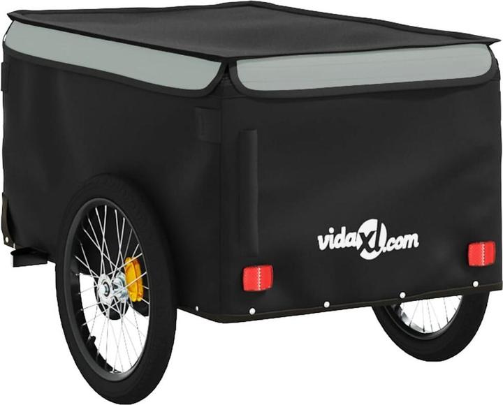 Produktbild VidaXL Fahrradanhänger Schwarz und Grau 30 kg Eisen