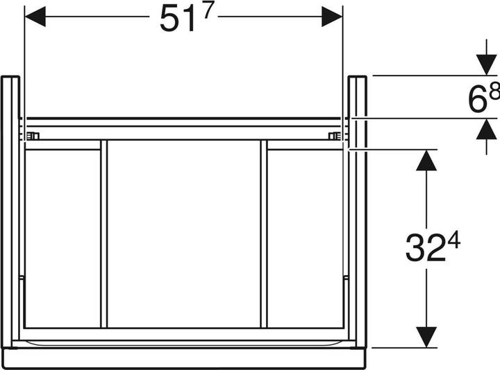 Produktbild Geberit iCon wastafelonderkast 2 lade 59x47,6 cm, wit (59 x 47.5 x 61.5 cm)