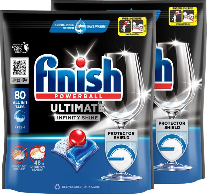 Image du produit Finish Ultimate Infinity Shine DUO (Tabs, 160 Cycles de lavage)