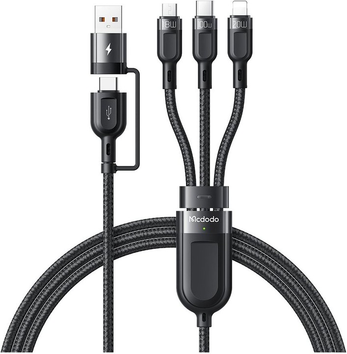 Actual product image Mcdodo Charging Cable 2 in 3 100W 1.2m - Black