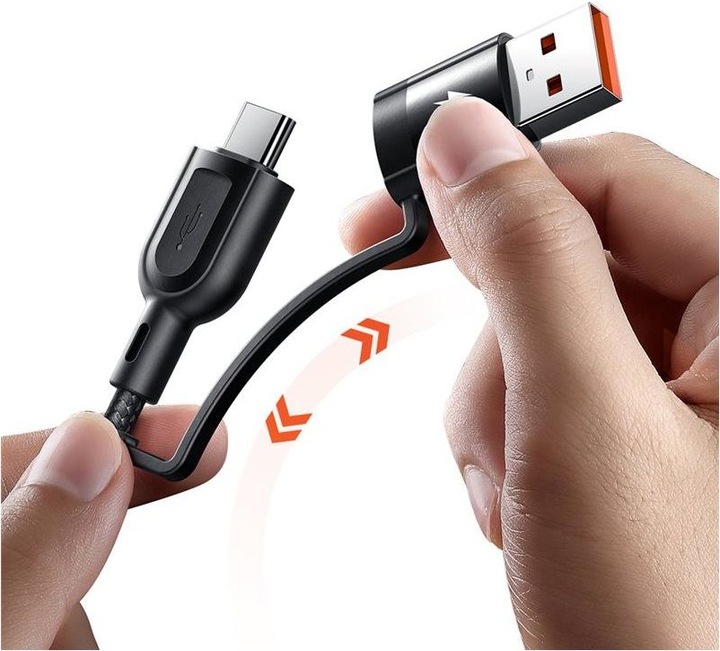Actual product image Mcdodo Charging Cable 2 in 3 100W 1.2m - Black