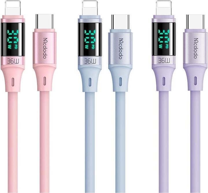 Actual product image Mcdodo Charging Cable 36W Type-C to Lightning 1.2m - Blue (1.20 m, USB 3.2 Gen 1, 36 W)