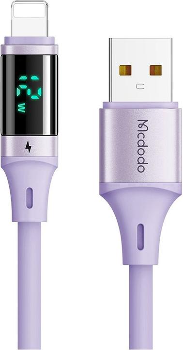 Actual product image Mcdodo Charging cable USB to Lightning incl. digital display 1.2m - Purple