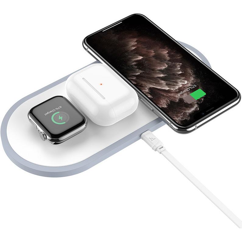 Hoco CW24 3 in 1 Wireless Charger (10 W), Wireless Charger, Weiss