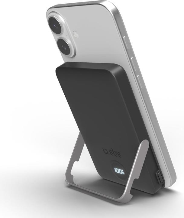 Image du produit SBS Banque d'alimentation de 5 000 mAh, recharge sans fil et support intégré (5000 mAh, 20 W)