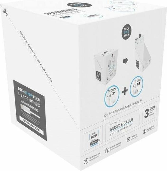 Produktbild Tech One Tech Kopfhörer Mit Mikrofon Tec1203 Weiss 10 Stück