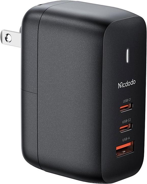 Produktbild Mcdodo 65W Ladegrät inkl. Ladekabel 60W Typ-C zu Typ-C (EU/UK/US) Reddot Winner 2021 - Schwarz (65 W, 1 Port)