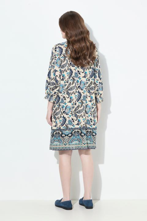 Produktbild Ulla Popken Kleid, Boho-Druck, A-Linie, Rundhals, 3/4-Arm (42, 44)
