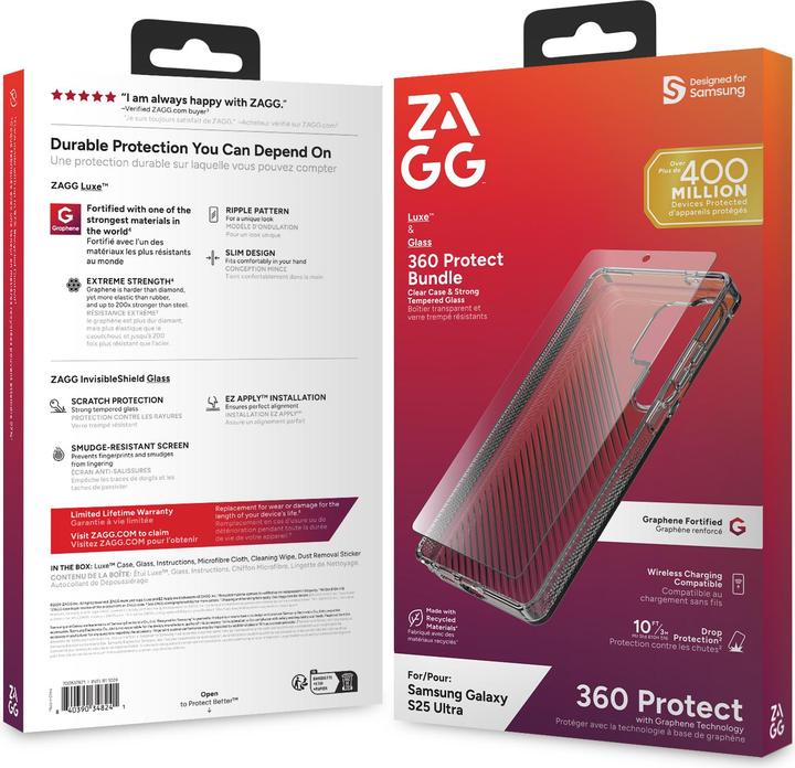 Image du produit Zagg BNDL Luxe/Glass Samsung Bear INTL (Samsung Galaxy S25 Ultra)