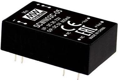 Image du produit MeanWell Modules de conversion DC/DC série SCWN03 DIP/DIL24 Case Single Output 1 régulé